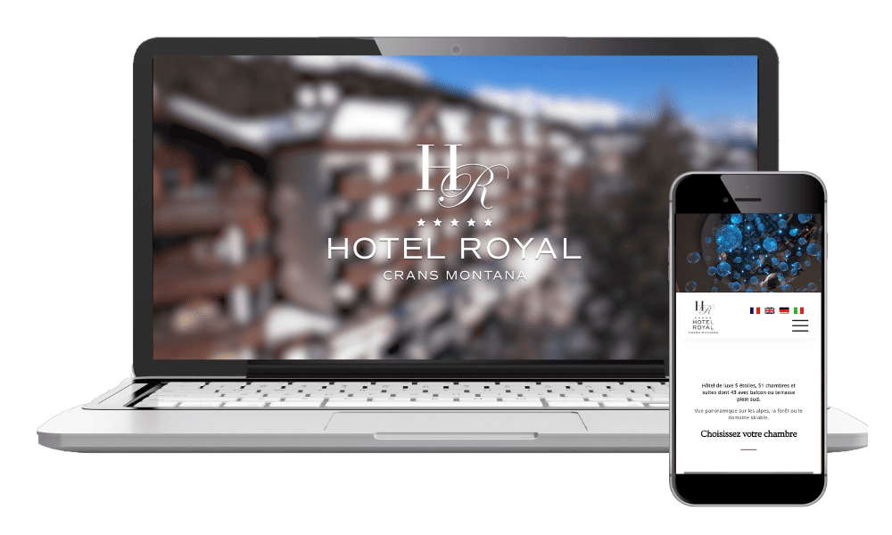 Realisation site internet pour hotel, l'hotel royal a crans-montana